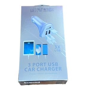 NIP LAX 3-USB Port Car Charger 4.8A for Smartphones - Rose Gold